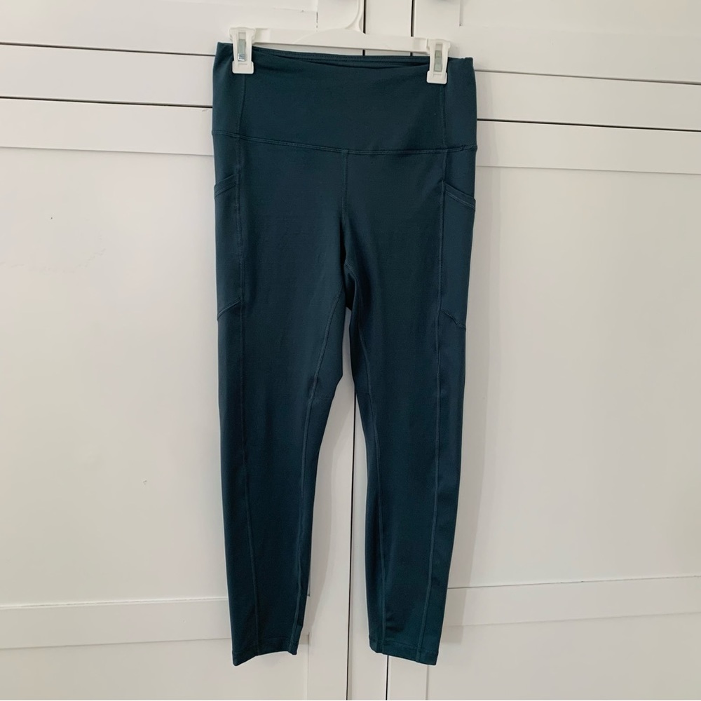 Velocity Gray/Blue Pocket Leggings Size Medium